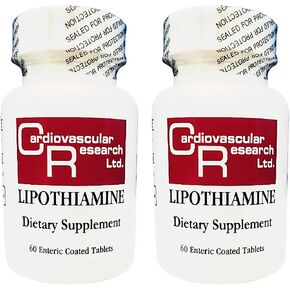 Cardiovascular Research Lipothiamine B Supplement 250 Tablets - Vitamin B1 Now with Alpha Lipoic Acid - 1 X 250 Tab Bottle
