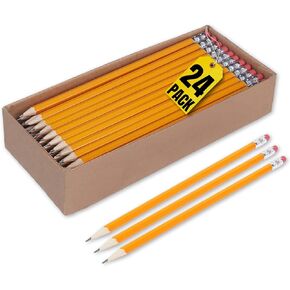 1InTheOffice #2 Wooden Pencil, Woodcase Pencils HB (#2), Black Lead, Yellow Barrel - 36/Pack