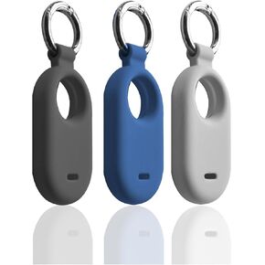 4Pack Silicone Case Cover Skin Holder Set for Galaxy SmartTag2 (Black+Red+Navy+Gray)