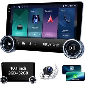 2 Din Universal Dual Knobs Car Stereo Radio with Wireless Apple CarPlay & Android Auto 10.1" Touch Screen 2024 Android 13 Head Unit with Double Knobs GPS Navigation Bluetooth Voice Control