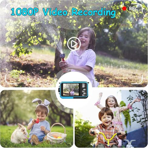 كاميرا تحت الماء مع بطاقة 32 جيجابايت نقطة واطلاق النار كاميرا مقاومة للماء 10FT 30MP 1080P FHD فيديو مدمج محمول 16X تكبير كاميرا رقمية مقاومة للماء للأطفال الغطس in Kuwait