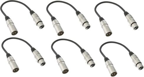 Audio2000'S ADC203NX2 2-Pack XLR Male to XLR Female Balanced Audio Patch Cables- 6 Inches (Tip to Tip) in Kuwait