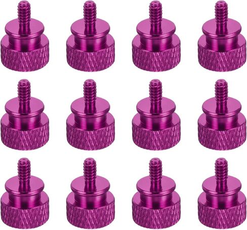 MECCANIXITY 12pcs UNC6-32x6.5mm مخرش الإبهام المسمار حالة الكمبيوتر الخيوط اليد تشديد مسامير سبائك الألومنيوم لحالة الكمبيوتر، الأرجواني in Kuwait