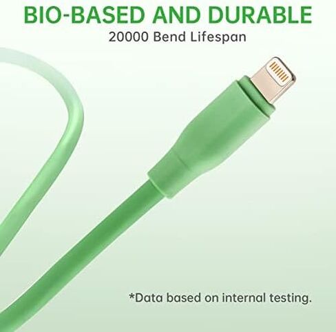 USB A to Lightning Cable 3.3FT 6.6FT, [Apple MFi Certified], Long Lightning Silicone Fast Charging Cable, Suitable for iPhone 14/14 Pro/13/12 Pro Max/12/11/X/XS/8 Plus and More（Silicone Green） in Saudi Arabia