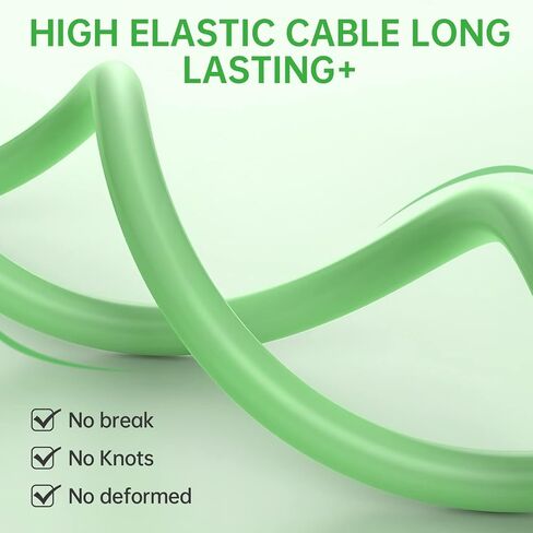 USB A to Lightning Cable 3.3FT 6.6FT, [Apple MFi Certified], Long Lightning Silicone Fast Charging Cable, Suitable for iPhone 14/14 Pro/13/12 Pro Max/12/11/X/XS/8 Plus and More（Silicone Green） in Saudi Arabia
