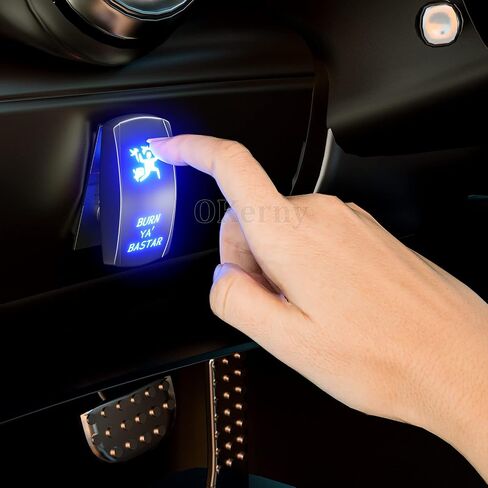 Okerny Rocker Switch وضع التجسس، مفتاح تبديل محفور بالليزر تشغيل/إيقاف SPST 5Pin 12V 24V تبديل أسلاك القفز للسيارات والشاحنات والقوارب البحرية ATV UTV RV in Saudi Arabia
