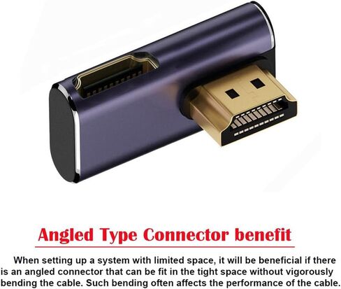 xiwai HDMI 8K ذكر إلى HDMI 2.1 أنثى عمودي 90 درجة بزاوية منخفضة UHD تمديد محول دعم 8K 60hz HDTV in Saudi Arabia