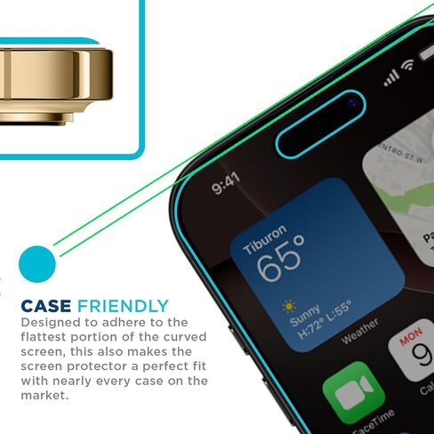 واقي شاشة للخصوصية من Tech Armor لهاتف iPhone 16 Pro مقاس 6.3 بوصة - زجاج مقوى باليستي، مضاد للتجسس، صديق للحافظة، سهل التركيب، خالي من الفقاعات، دعم اللمس، عبوة واحدة in Kuwait
