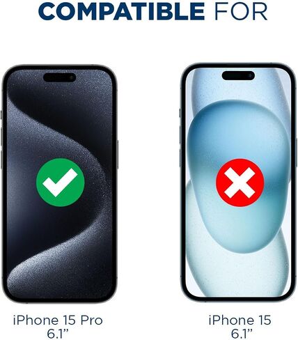واقي شاشة للخصوصية من Tech Armor لهاتف iPhone 16 Pro مقاس 6.3 بوصة - زجاج مقوى باليستي، مضاد للتجسس، صديق للحافظة، سهل التركيب، خالي من الفقاعات، دعم اللمس، عبوة واحدة in Kuwait