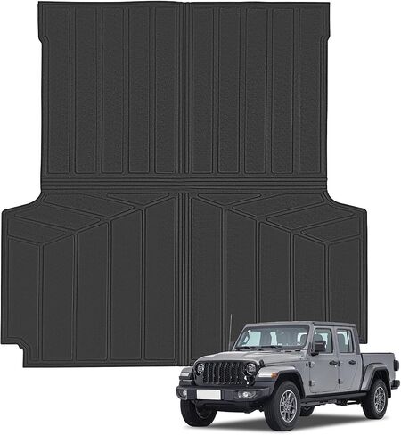 Truck Bed Mats Compatible with 2019-2024 Chevy Silverado 1500 & GMC Sierra 1500 Crew Cab 5.8Ft Short Bed, TPE All-Weather Rubber Truck Bed Liner Pickup Truck Accessories in Saudi Arabia