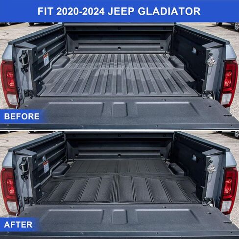 Truck Bed Mats Compatible with 2019-2024 Chevy Silverado 1500 & GMC Sierra 1500 Crew Cab 5.8Ft Short Bed, TPE All-Weather Rubber Truck Bed Liner Pickup Truck Accessories in Saudi Arabia