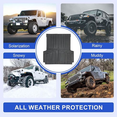 Truck Bed Mats Compatible with 2019-2024 Chevy Silverado 1500 & GMC Sierra 1500 Crew Cab 5.8Ft Short Bed, TPE All-Weather Rubber Truck Bed Liner Pickup Truck Accessories in Saudi Arabia