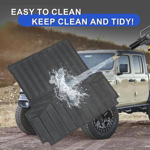 Truck Bed Mats Compatible with 2019-2024 Chevy Silverado 1500 & GMC Sierra 1500 Crew Cab 5.8Ft Short Bed, TPE All-Weather Rubber Truck Bed Liner Pickup Truck Accessories in Saudi Arabia
