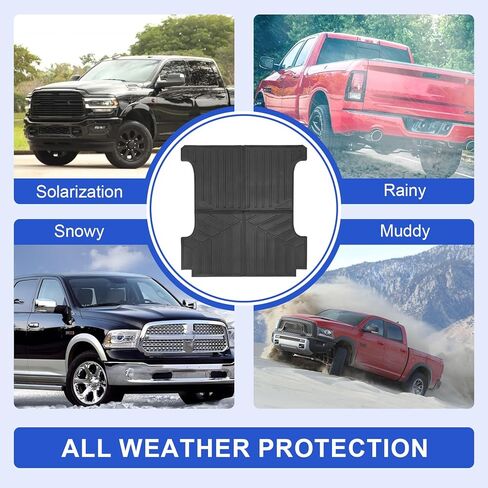 سجادات سرير الشاحنة متوافقة مع 2019-2024 Chevy Silverado 1500 & GMC Sierra 1500 Crew Cab 5.8Ft سرير قصير، TPE جميع الأحوال الجوية المطاطية شاحنة شاحنة السرير بطانة بيك اب الملحقات in Kuwait