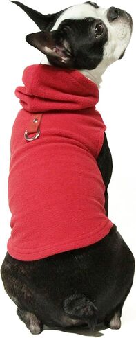 Gooby Fleece Vest Hoodie Dog Sweater - Purple, Large - Warm Pullover Dog Hoodie with O-Ring Leash - Winter Hooded Small Dog Sweater - Dog Clothes for Small Dogs Boy or Girl, and Medium Dogs in Saudi Arabia