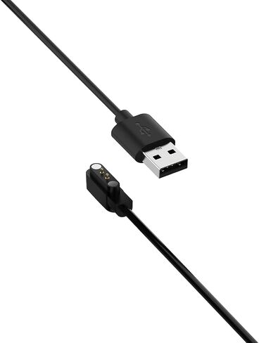 أسود 2 دبوس كابل مغناطيسي قوي USB شحن خط حبل الحبل الأسود لساعة Kieslect K10 K11 Smartwatch شاحن الساعة الذكية كابل شحن شاحن مغناطيسي، ملحقات الساعة الذكية in Saudi Arabia