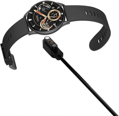 أسود 2 دبوس كابل مغناطيسي قوي USB شحن خط حبل الحبل الأسود لساعة Kieslect K10 K11 Smartwatch شاحن الساعة الذكية كابل شحن شاحن مغناطيسي، ملحقات الساعة الذكية in Saudi Arabia