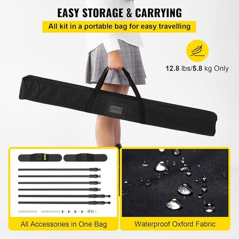 VEVOR خلفية راية الوقوف 8 × 8 قدم قابل للتعديل الثقيلة خلفية الوقوف مع أحدث خطوة وتكرار خلفية الوقوف لحفلات الزفاف كشك الصور المعرض التجاري 1 حقيبة حمل in Saudi Arabia