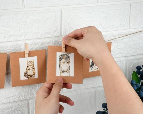 س. إطار صور صغير معلق لديكور الحائط بنمط مميز، 10 قطع من الورق 2x3 إطار مع سلسلة ومشابك متوافقة مع بولارويد، Fujifilm Instax Mini 12/Mini 11/Mini 9/40/8 Film in Kuwait
