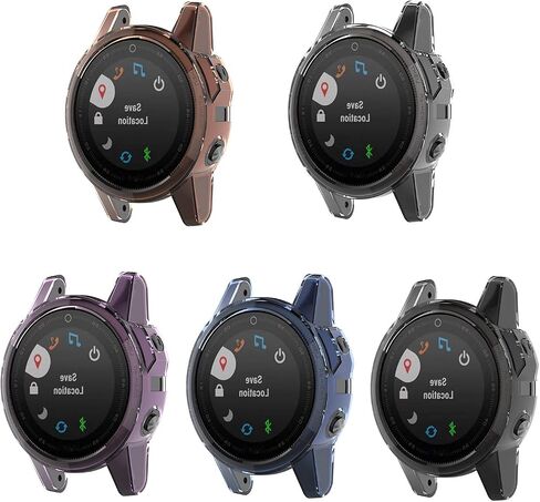 حافظة ساعة REYDA مكونة من قطعتين متوافقة مع Garmin Fenix ​​5S/5S Plus، حافظة رفيعة للغاية من السيليكون الناعم المقاوم للصدمات وإطار مقاوم للصدمات لهاتف Garmin Fenix ​​5S/5S Plus (بدون واقي شاشة) in Kuwait