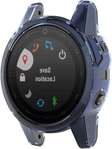 حافظة ساعة REYDA مكونة من قطعتين متوافقة مع Garmin Fenix ​​5S/5S Plus، حافظة رفيعة للغاية من السيليكون الناعم المقاوم للصدمات وإطار مقاوم للصدمات لهاتف Garmin Fenix ​​5S/5S Plus (بدون واقي شاشة) in Kuwait