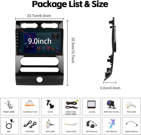 2+64G Android Car Stereo for Ford Expedition 2006-2017 (Auto A/C) Upgrade Replacement Radio Carplay Android Auto Mirror Link 30 Themes 9 inch Touchscreen Head Unit FM GPS Bluetooth+Backup Camera&MIC in Kuwait