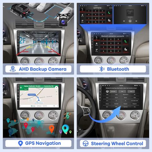 EKAT [2+64G] Car Radio for Toyota Camry 2006 2007 2008 2009 2010 2011 ((for Manual A/C)), 10.1 inch Android 13 Touch Screen Camry Stereo, Carplay/Android Auto/EQ Audio/SWC/Bluetooth/Mirror Link in Saudi Arabia