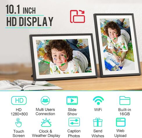 Digital Picture Frame, 32GB 15.6 inch Large WiFi Digital Photo Frame for Mom Electronic Digital Picture Frames Load from Phone FHD 1080P Video Picture Frame Portaretrato Digital in Saudi Arabia