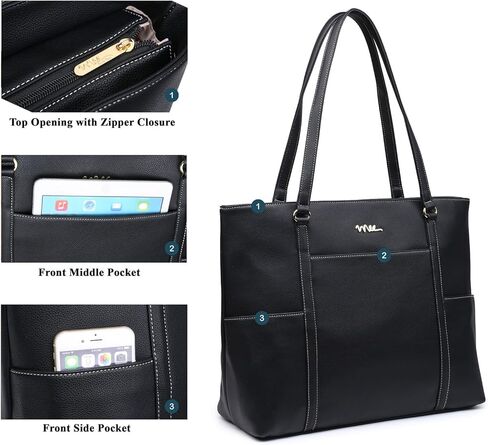 حقيبة كمبيوتر محمول كلاسيكية من الجلد لأجهزة الكمبيوتر المحمول مقاس 15 15.6 بوصة حقيبة حمل للسفر مع تصميم حزام عربة ذكي in Kuwait