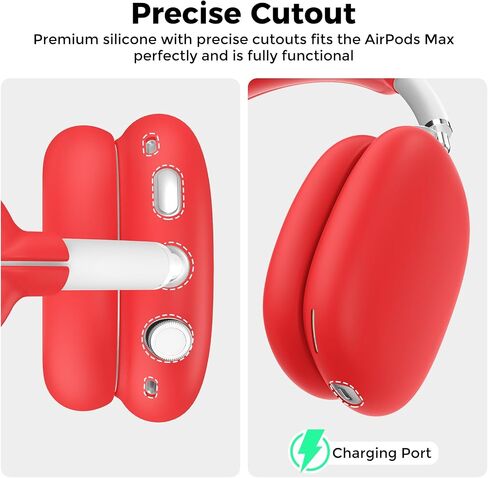 AHASTYLE Silicone Case Cover for AirPods Max Headphones [4 in 1] Anti-Scratch Ear Pad Cover/Ear Cups Cover/Headband Pad/Headband Cover for Airpods Max Accessories Soft Case for Apple AirPods Max(Pink) in Saudi Arabia