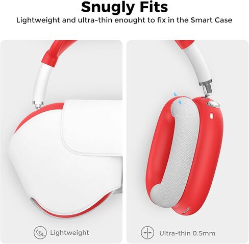 AHASTYLE Silicone Case Cover for AirPods Max Headphones [4 in 1] Anti-Scratch Ear Pad Cover/Ear Cups Cover/Headband Pad/Headband Cover for Airpods Max Accessories Soft Case for Apple AirPods Max(Pink) in Saudi Arabia