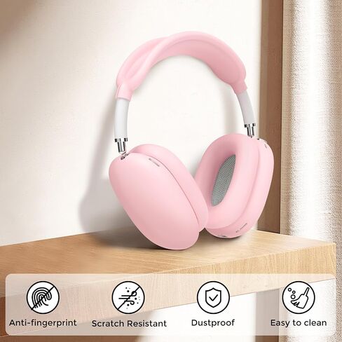 AHASTYLE Silicone Case Cover for AirPods Max Headphones [4 in 1] Anti-Scratch Ear Pad Cover/Ear Cups Cover/Headband Pad/Headband Cover for Airpods Max Accessories Soft Case for Apple AirPods Max(Pink) in Saudi Arabia