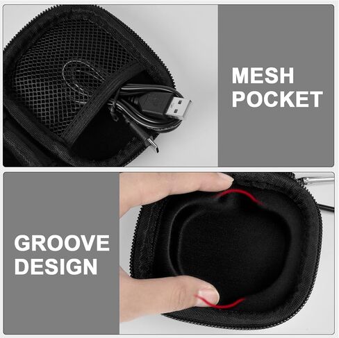 حافظة PAIYULE متوافقة مع سماعات الأذن Bose Ultra Open، حامل تخزين سماعات الأذن بمشبك لاسلكي مفتوح للأذن لصندوق الشحن، جيب شبكي منظم لسماعات الرأس OpenAudio لـ USB-C (حقيبة فقط) أسود in Kuwait