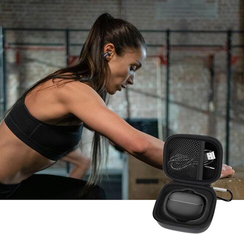 حافظة PAIYULE متوافقة مع سماعات الأذن Bose Ultra Open، حامل تخزين سماعات الأذن بمشبك لاسلكي مفتوح للأذن لصندوق الشحن، جيب شبكي منظم لسماعات الرأس OpenAudio لـ USB-C (حقيبة فقط) أسود in Kuwait