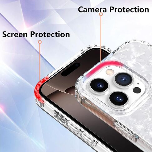 Tksafy for iPhone 16 Pro Max Case, Compatible with MagSafe, Cute Glitter Pearl Design for Women and Girls, Hard PC Protective Bumper Phone Case for iPhone 16 ProMax 6.9-inch 2024, Cloud in Saudi Arabia
