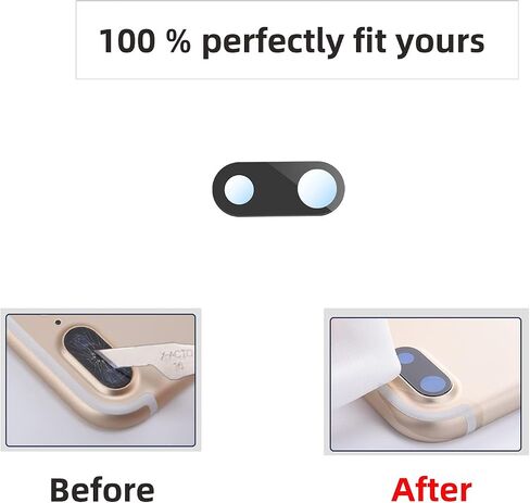 استبدال زجاج الكاميرا الخلفية من wahci متوافق مع iPhone 7 Plus وiPhone 8 Plus، مع واقي العدسة، أداة إصلاح، لا يتطلب غراء، رابطة قوية، تركيب سهل وسريع in Saudi Arabia