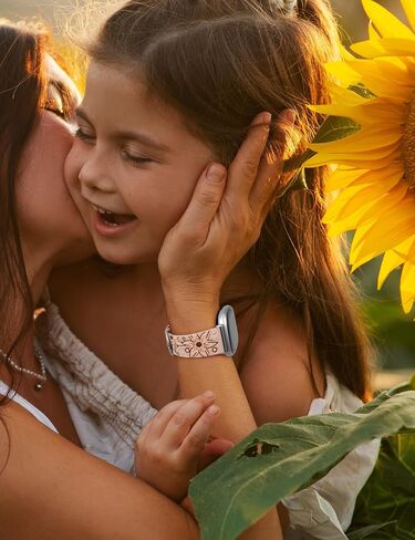 Minyee Leather Band Compatible with Fitbit Versa 4/Versa 3/Fitbit Sense 2/Sense Band Women, Boho Western Embossed Sunflower Floral Designer Cute Fancy Slim Thin Leather Strap for Versa 4 Smartwatch in Saudi Arabia