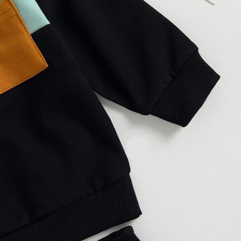 DBZoo Toddler Baby Boy Clothes Fall Winter Long Sleeve Sweatshirt Pants 2pc Color Block Cute Baby Boy Outfits Sweatsuit in Saudi Arabia