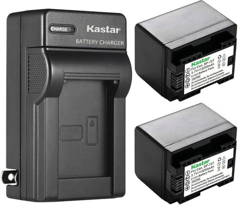 Kastar 3 عبوات BP-727 BP727 شاحن حائط تيار متردد متوافق مع Canon VIXIA HF R40 HFR40، VIXIA HF R42 HFR42، VIXIA HF R50 HFR50، VIXIA HF R52 HFR52، VIXIA HF R60 HFR60، VIXIA HF R62 HFR62 in Saudi Arabia