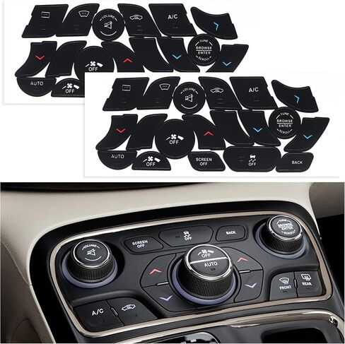 2PCS AC Dash Button Repair Kit Compatible with GMC Chevrolet Buick Saturn,Car Button Stickers for Quick Fixing Faded AC Control Buttons,Premium Radio+Dash Buttons Decals in Saudi Arabia