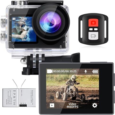 icefox Action Camera 4K Underwater Camera External Microphone Waterproof 40M Ultra HD 20MP Camera 170 ° Ultra Wide Angle WiFi Camcorder, Gray in Saudi Arabia