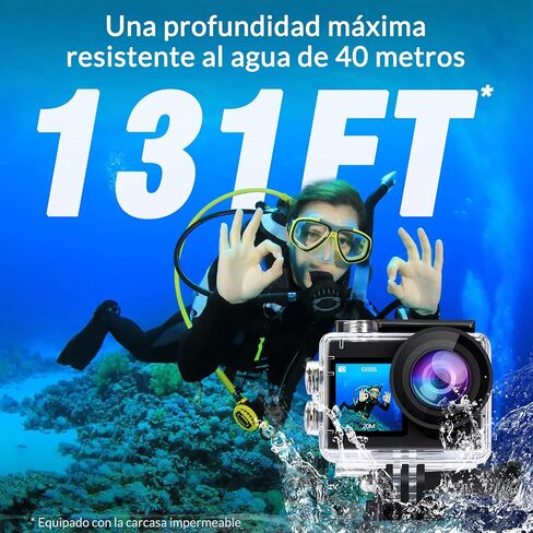 icefox Action Camera 4K Underwater Camera External Microphone Waterproof 40M Ultra HD 20MP Camera 170 ° Ultra Wide Angle WiFi Camcorder, Gray in Saudi Arabia