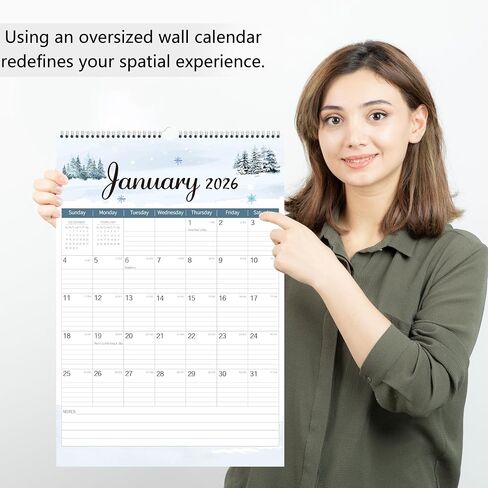 GuassLee Large Wall Calendar 2024-2025, 22"x15" Vertical Wall Calendar 2024, Jun. 2024 to Dec. 2025, 19-Month Paper Hanging Planner Wall with Julian Date for Office Home Planning & Organizing in Saudi Arabia