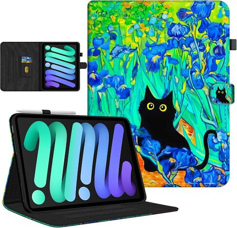 iPad Air 13 Inch Case M2 2024, iPad Pro 12.9 Case 6th/5th/4th/3rd Gen with Pencil Holder Shockproof Case for iPad Air 13 Case Adjustable Stand Magnetic Closure/Card Slots/Auto Wake Sleep,Irises Cat in Saudi Arabia