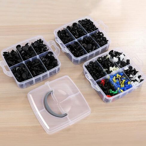 835 PCS Car Push Retainer Clips and Plastic Fasteners Kit - 24 Sizes Nylon Bumper Fender Clips Plastic Rivets with Fasteners Removal Tool for Toyota GM Ford Honda Acura Chrysler in Kuwait