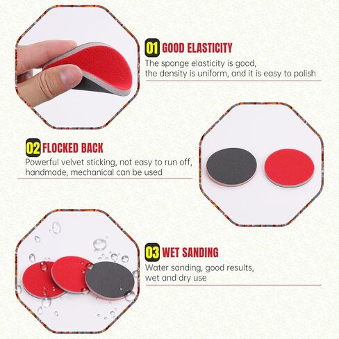 60 Pcs Sanding Disc Set,3 Inch Round Sponge Sandpaper Include 1200,2000,3000 Grits 20 Pieces Each for Polishing and Polishing of Woodworking Furniture, Metal Jade, etc in Saudi Arabia