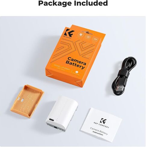 بطارية K&F Concept 2600 مللي أمبير LP-E6NH مع شحن سريع من النوع C لكاميرات Canon EOS R, R5, R6, R7, 5D 6D 7D Mark II III IV, 90D, 80D, 70D in Saudi Arabia