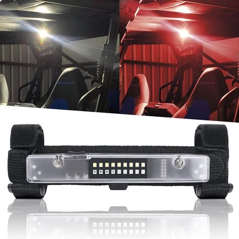 YCHOW-TECH UTV LED قبة ضوء عالمي رول بار جبل UTV قبة ضوء بطارية تعمل بالطاقة الداخلية للسيارة ضوء الصيد ضوء الكابينة ضوء مطاردة لشاحنة UTV ATV SXS قارب عربة الجولف - أبيض/أحمر in Saudi Arabia