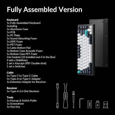 Keychron Q1 Max RGB QMK/VIA Custom Mechanical Keyboard, Hot-Swappable Full Metal Programmable Knob with Gateron Jupiter Banana Switch, 2.4 GHz/Bluetooth/Wired Gaming Keyboard for Mac Windows Linux in Saudi Arabia