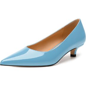 Women's Pumps, Pointed Toe Kitten Heels, Fashion Solid Patent High Heels for Women 1.3 Inch